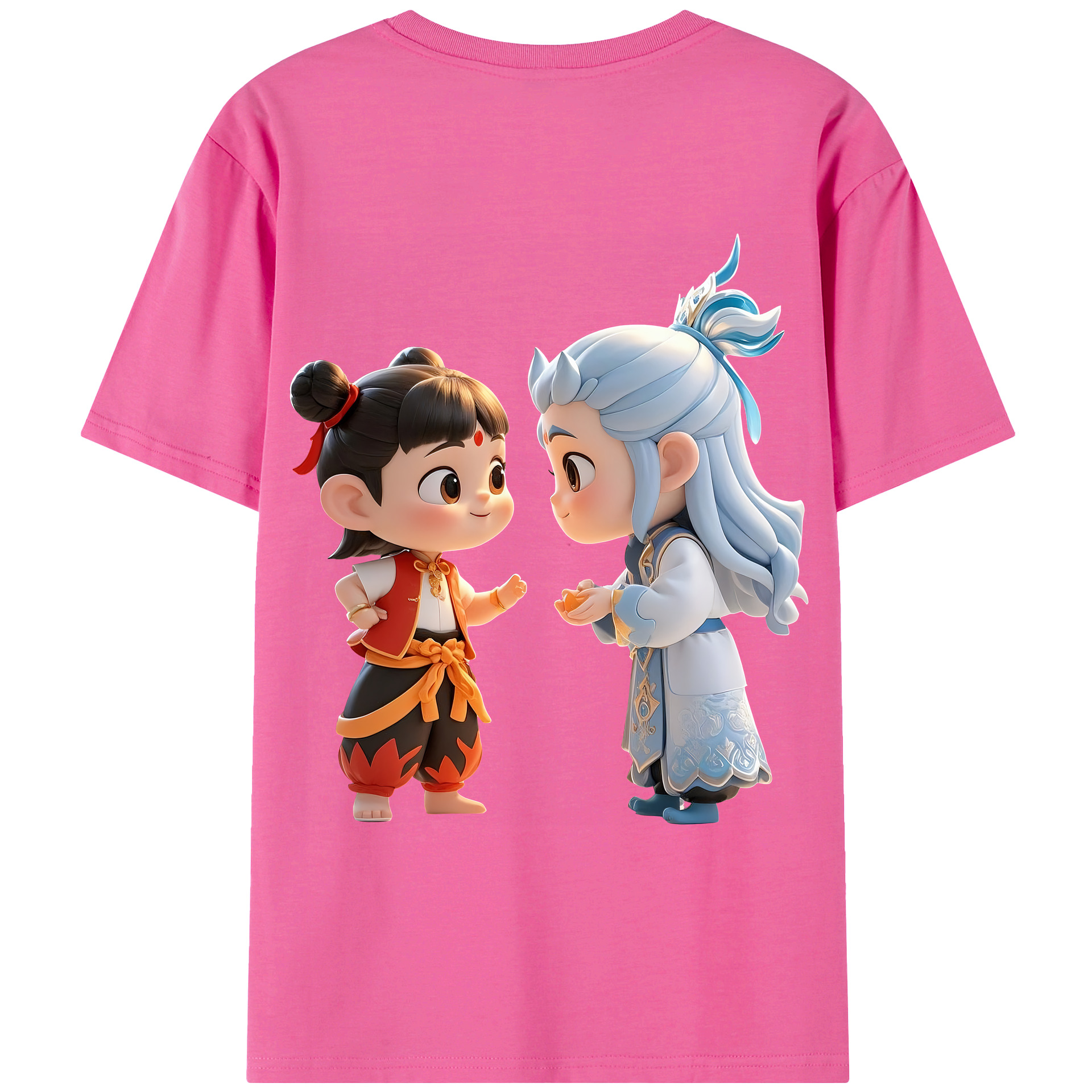 （画像用） Ne Zha 2 ナタ 魔童の大暴れ レディース半袖Tシャツ(バックプリント)